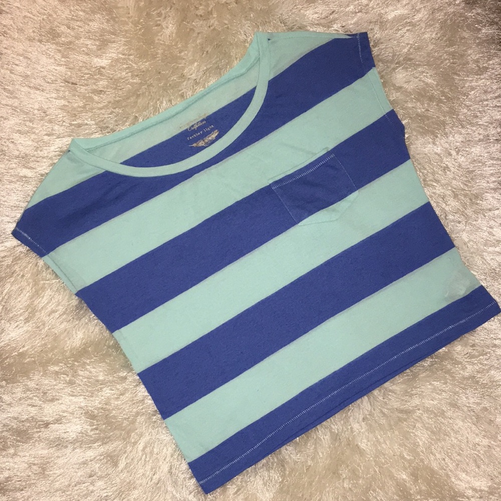 NWOT American Eagle Featherlight Boxy Striped Tee XS
